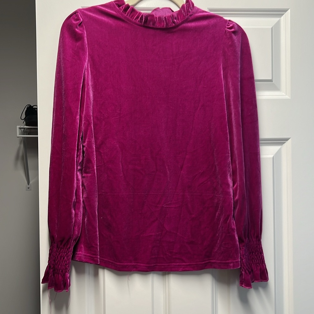 Brand New w/Bag SHEIN Size Small Velvet Purple Shirt